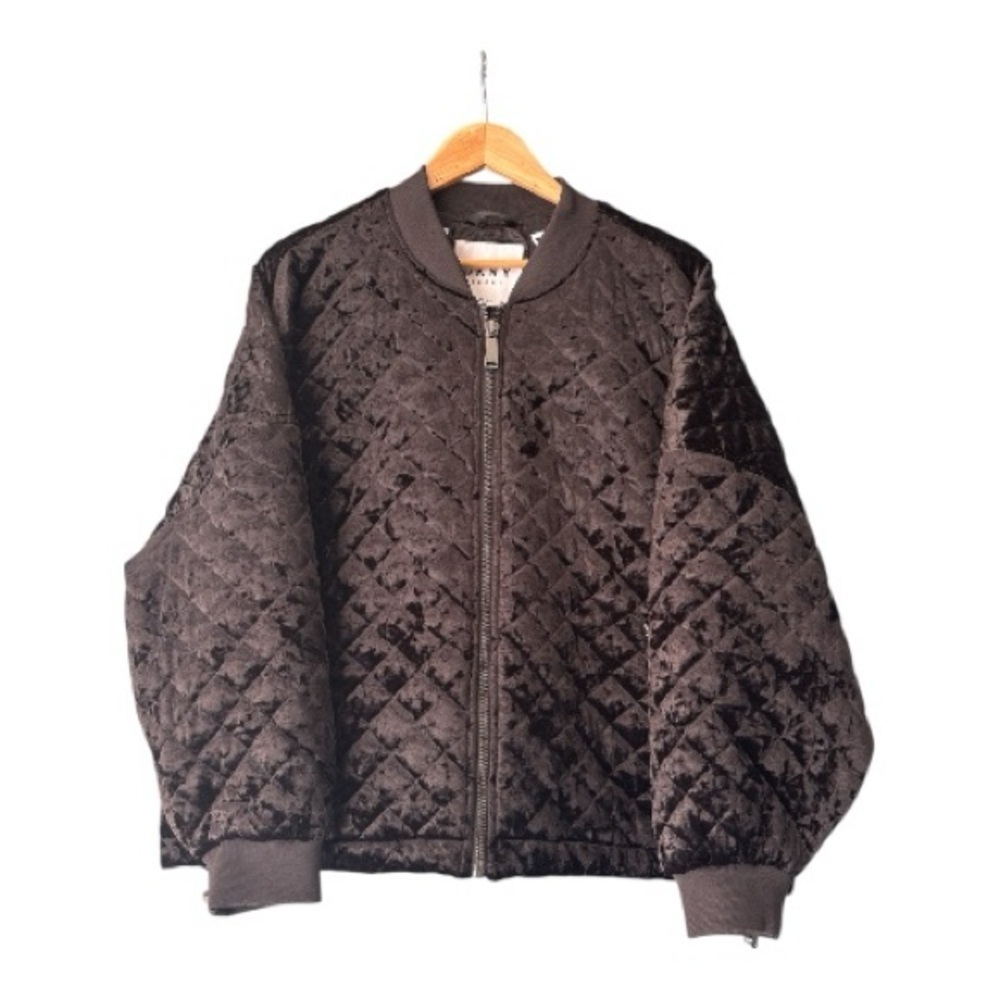 🖤 DKNY Sport Quilted Velvet Bomber Jacket Sz L NWOT🖤 - Picture 3 of 10